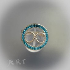 Сребърен дамски пръстен с камъни Swarovski R-322